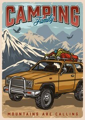 Outdoor recreation vintage colorful poster