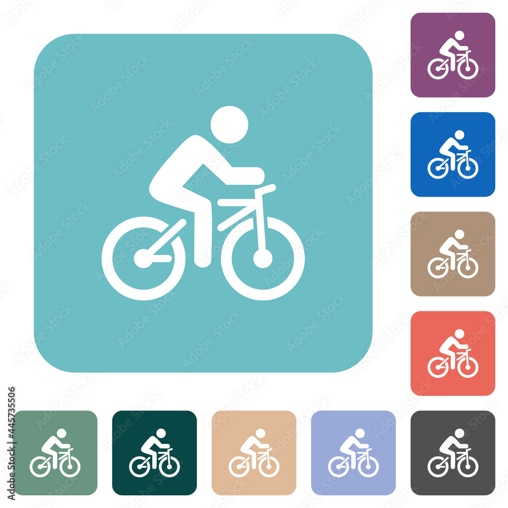 Canvas Prints bicycle with rider rounded square flat icons