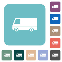 Van side view rounded square flat icons