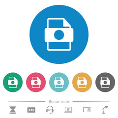 Certificate file flat round icons