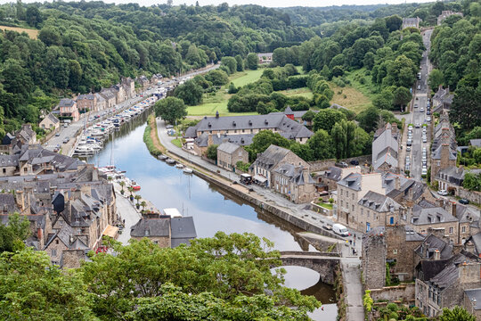 the Rance river seen from the heights of the town of Dinan