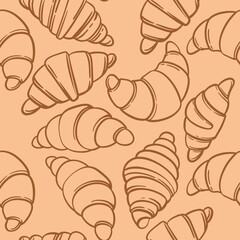 Seamless pattern with croissant. Pattern for bakery.