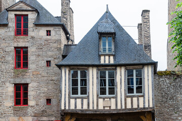 Naklejka premium facade of an old house in Dinan, Brittany