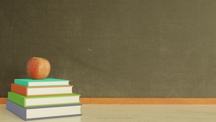 Back to school promotional wallpaper. 3d rendering.