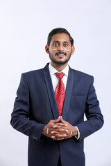Young indian businessman celebrating indian independence day or republic day