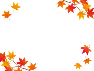 Naklejka na ściany i meble 紅葉の木の枝の背景　Autumn Leaves Tree Branches Background