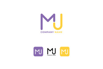 Letter MJ logo template, with app icon, also black color vector logo design