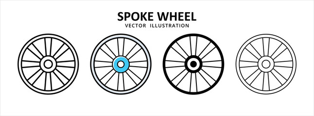 spoke wheel velg tire vector icon design. car motorcycle spare part replacement service.