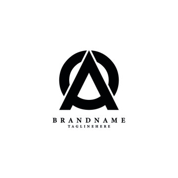 Alphabet letters Monogram logo AO, OA, A and O