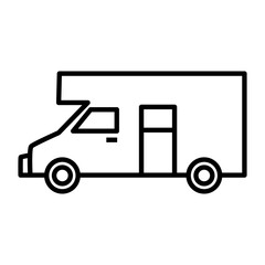 campervan simple icon design, vehicle outline icon