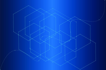 Abstract lines and dots connect background. Technology connection digital data and big data concept.