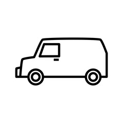 van simple icon design, vehicle outline icon