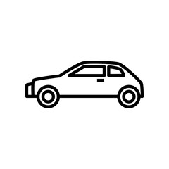 sedan simple icon design, vehicle outline icon
