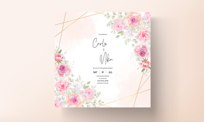 Beautiful Soft Flower Wedding Invitation Card_2