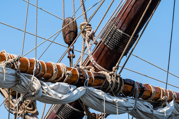 Details of an old sailing ship