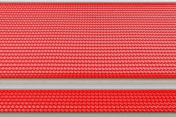 Red galvanized house roof pattern and background seamless