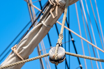 Details of an old sailing ship