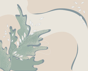 Abstract design in delicate shades with floral shapes