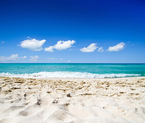 Beautiful tropical Maldives island with beach.