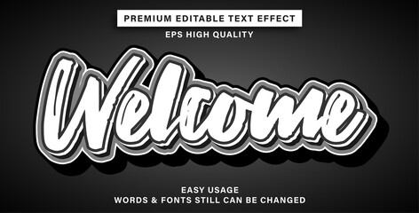 Editable text effect welcome