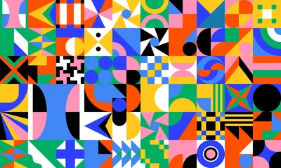 Fotobehang Colorful Geometric Vector Pattern Design © Normform