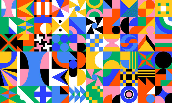 Colorful Geometric Vector Pattern Design