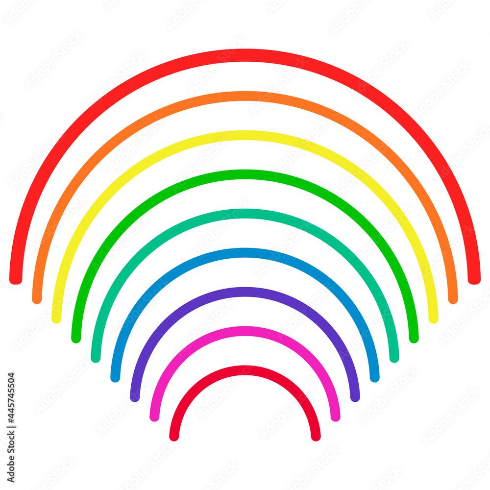 Poster Rainbow arcs. Vector simple colorful arc.