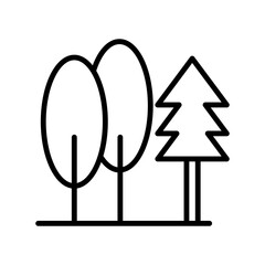 Tree Linear Vector Icon Design