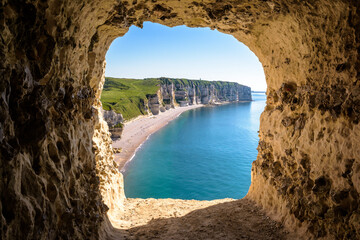 The Fourquet cliff and the Tilleul beach seen from the 