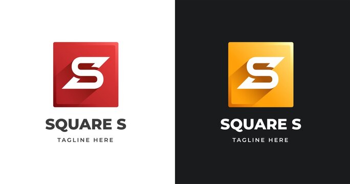 Letter S logo design template with square shape style