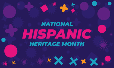 Fototapeta na wymiar National Hispanic Heritage Month September 15 - October 15. Hispanic and Latino Americans culture. Background, poster, greeting card, banner design. 