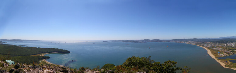 Fototapeta premium View of Nahodka city. Primorsky Krai, Russia