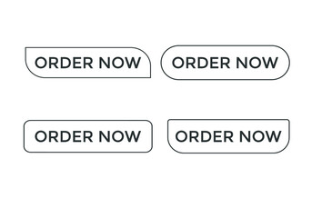order now text web button set, colorful web icon, order now sign