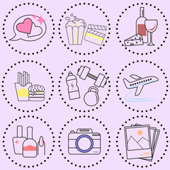 Icons for indicating mood and occupation. The cover for the story on Instagram.