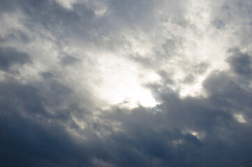 Obraz premium blue sky background with clouds of different sizes