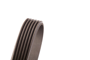 Belt drive, A mechanism in which power is transmitted by a continuous flexible belt. V-ribbed belt.