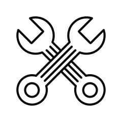 Wrench Linear Vector Icon Design