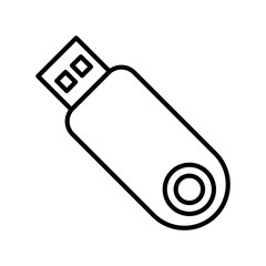 USB Storage Linear Vector Icon Design