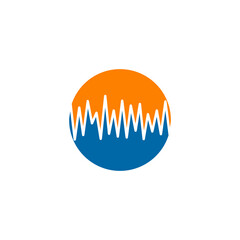 Music wave logo design template