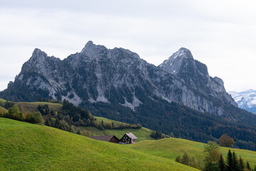 Obraz premium Blick vom Sattel in Richtung Schwyz