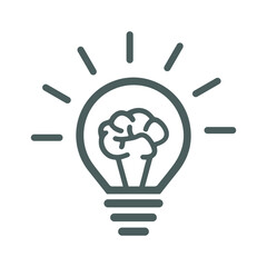 Creative, idea icon. Gray vector graphics.