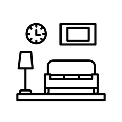 Living Room Linear Vector Icon Design