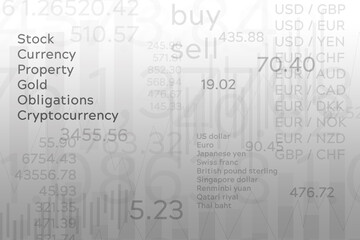 Investment, stock exchange, currency, and financial trading concept.