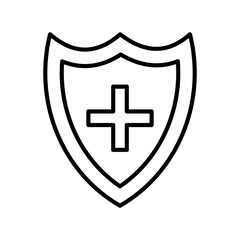 Medical Shield Linear Vector Icon Design