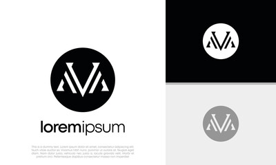 Abstract Initial logo vector. Initials M logo design. Innovative high tech logo template