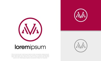 Abstract Initial logo vector. Initials M logo design. Innovative high tech logo template