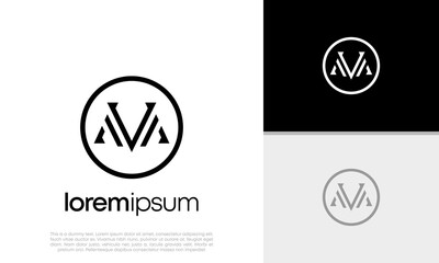 Abstract Initial logo vector. Initials M logo design. Innovative high tech logo template