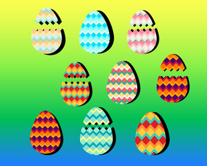 Set of Happy Easter eggs