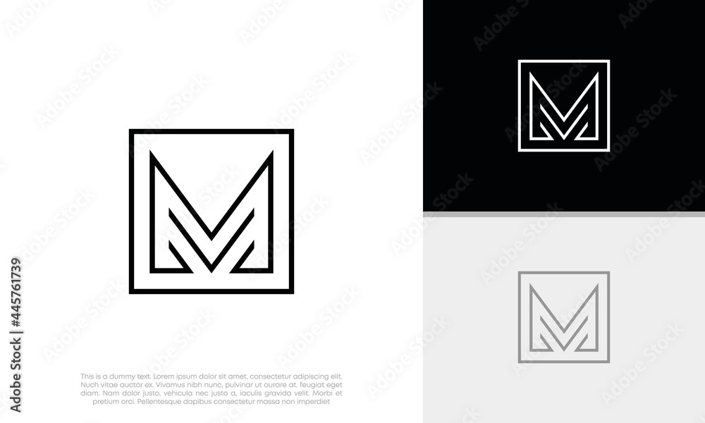 Wall mural Abstract Initial logo vector. Initials M logo design. Innovative high tech logo template