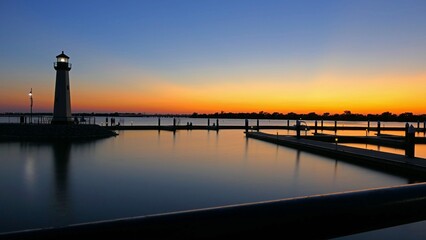 sunset in the harbor